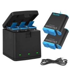 Telesin 3 Slots LED Storage Charger Box для GoPro 8-7-6-5 з двома акумуляторами (BTR-802-B)