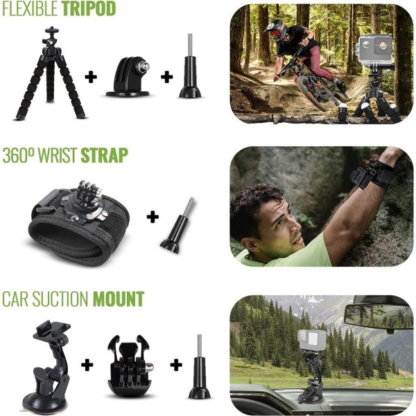 Набір аксесуарів DigiNerds 50 in 1 Action Camera Accessory Kit Compatible with GoPro Hero11/10/9/8/7/6/5, GoPro Max, GoPro Fusi