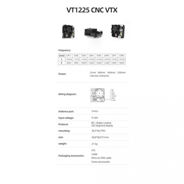 Відеопередавачі SKYZONE 2.5W 1.2GHz 16CH упаковка 200шт. (VT1225BOX)