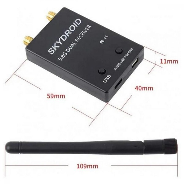 Приймач FPV радіо сигналу Skydroid 5.8G для Android Dual Black (1005005930052108DB)