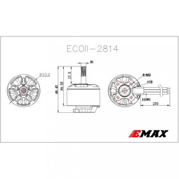 Двигун EMAX ECO II 2814 730KV (0101096040)