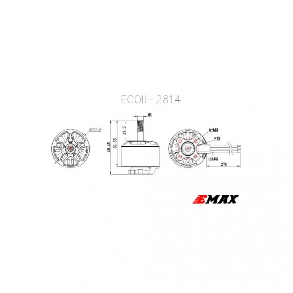 Двигун EMAX ECO II 2814 830KV (0101096041)