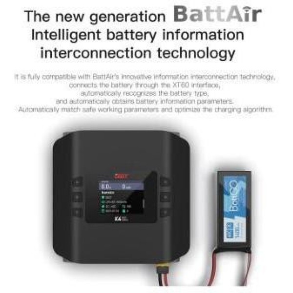 Зарядний пристрій ISDT K4 AC 400W DC 600Wx2 (HP0015.K4)
