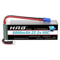 HRB POWER Lipo 6s 22.2V 6000mAh (HR-6000MAH-6S-50C-XT60)