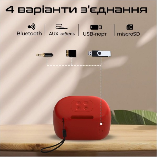 Портативная колонка Promate Mood 5W Red (mood.red)
