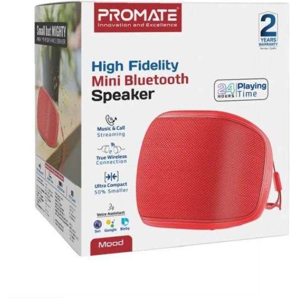 Портативная колонка Promate Mood 5W Red (mood.red)
