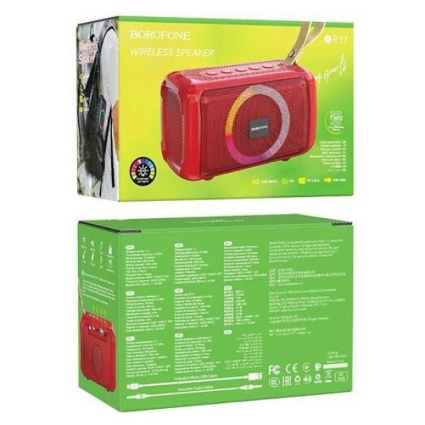 Портативна колонка Borofone BR17 Red