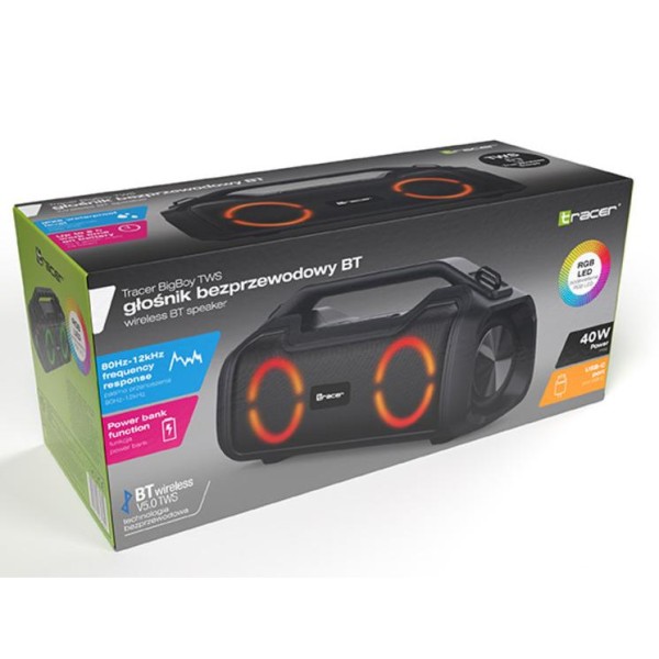 Портативна колонка Tracer BigBoy TWS BT BLACK (TRAGLO47343)