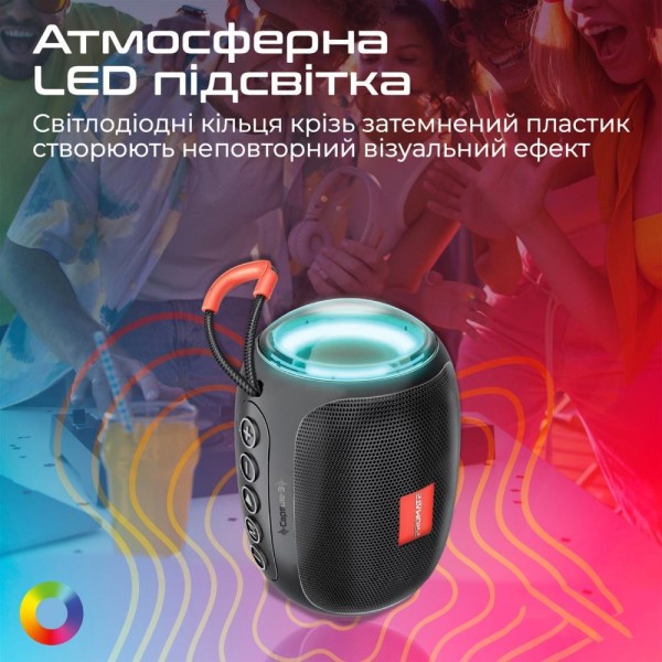 Портативна колонка Promate Capsule-3 Black (capsule-3.black)