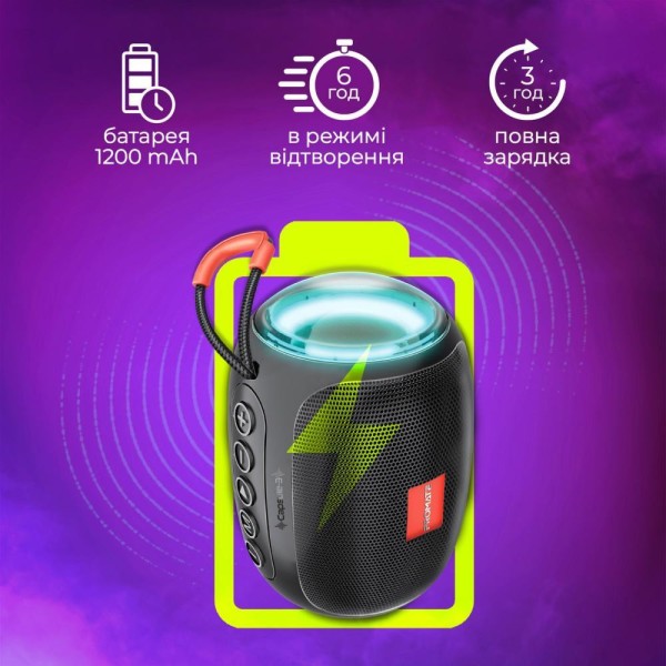 Портативна колонка Promate Capsule-3 Black (capsule-3.black)