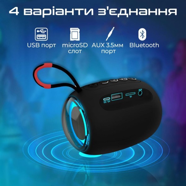 Портативна колонка Promate Capsule-3 Black (capsule-3.black)