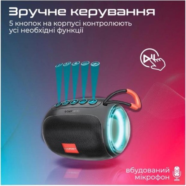 Портативна колонка Promate Capsule Black