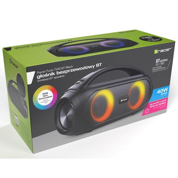 Портативна колонка Tracer Furio TWS Bluetooth Black (TRAGLO46920)
