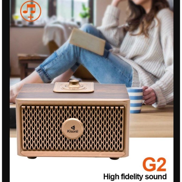 Портативна колонка Kisonli G2 Dark Wood