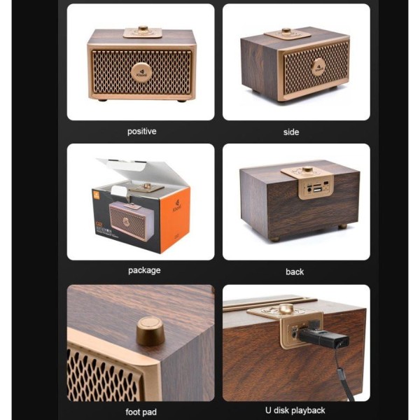 Портативна колонка Kisonli G2 Dark Wood