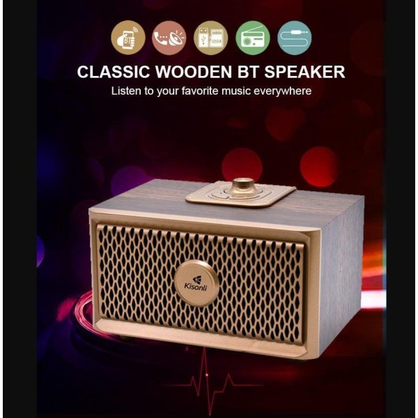 Портативна колонка Kisonli G2 Dark Wood