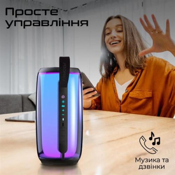 Портативна колонка Promate Lumitower 8W Black (lumitower.black)
