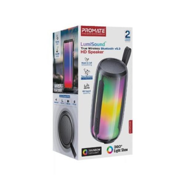 Портативна колонка Promate Lumitower 8W Black (lumitower.black)