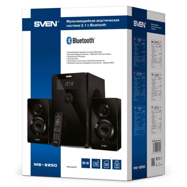 Мультимедійна акустика SVEN MS-2250 Black (20100047)