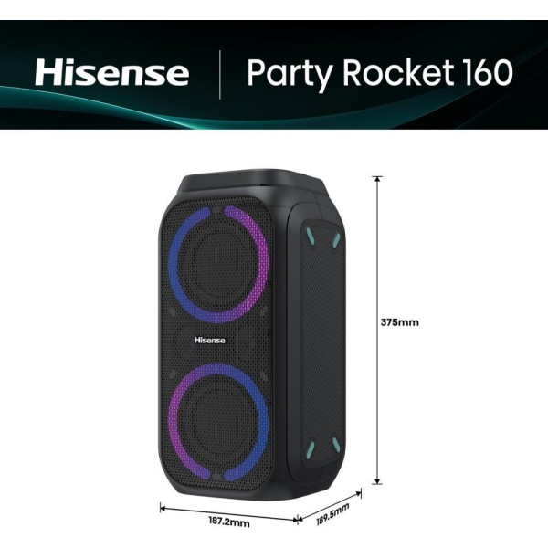 Портативна колонка Hisense Party Rocket 160 Black (20013565)