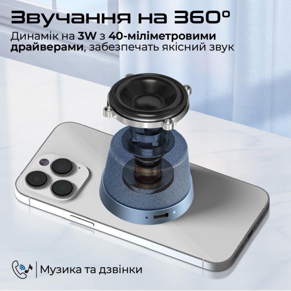 Портативна колонка Promate Punch 3W Navy (punch.navy)