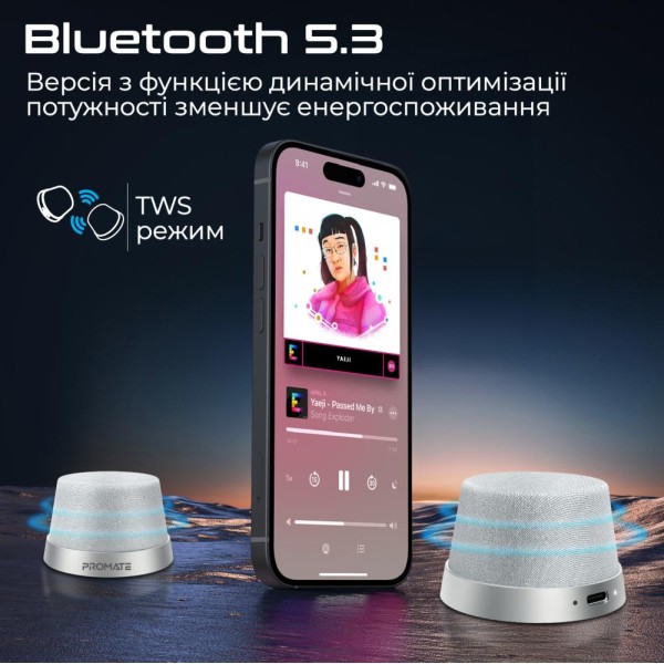 Портативна колонка Promate Punch 3W Silver (punch.silver)