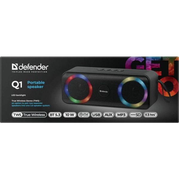 Портативна колонка Defender Q1 Black (65301)