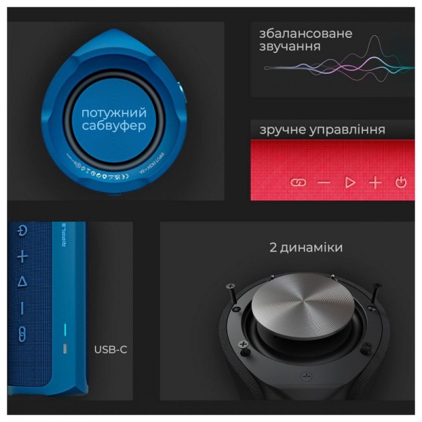 Портативна колонка HiFuture Ripple Black (ripple.black.)