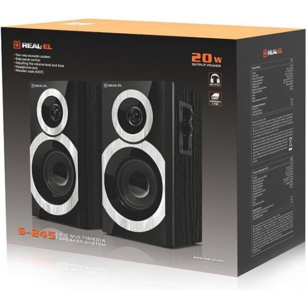 Акустичні колонки REAL-EL S-245 Black (EL121200015)