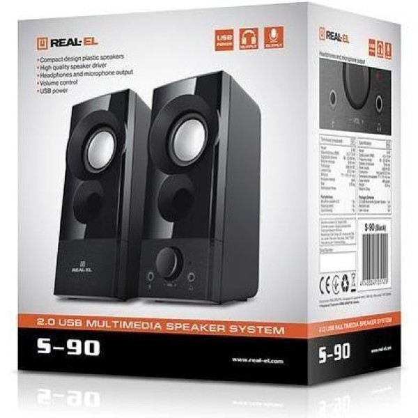 Колонки для комп'ютера REAL-EL S-90 Black (EL121100011)