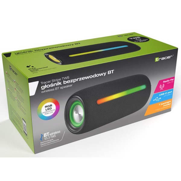 Портативна колонка Tracer Stripe Black (TRAGLO47182)