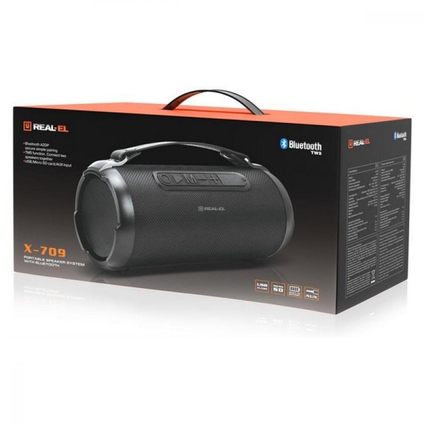 Портативна колонка REAL-EL X-709 Black (EL121600010)