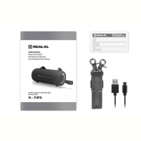 Портативна колонка REAL-EL X-725 Black (EL121600028)