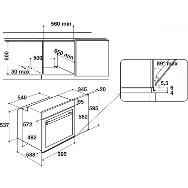 Духовка електрична Whirlpool W7 OS4 4S1 H