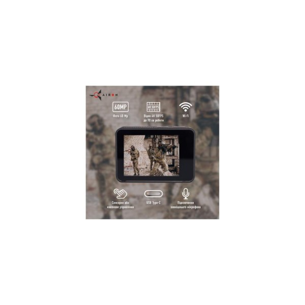 Екшн-камера AIRON ProCam 8 Tactical Helm Kit Black (4822356754510)