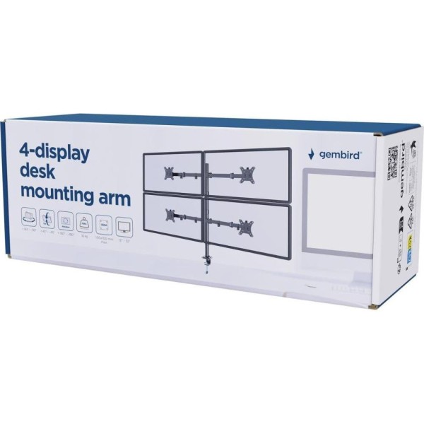 Настольная стойка Gembird MA-D4-01 Black