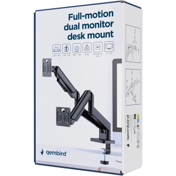 Настольная стойка Gembird MA-DA2-06 Black