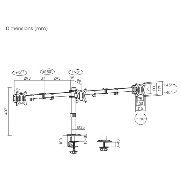 Настільна стійка Brateck LDT66-C034