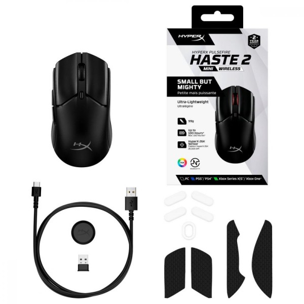 Миша HyperX Pulsefire Haste 2 Mini Wireless black (7D388AA)
