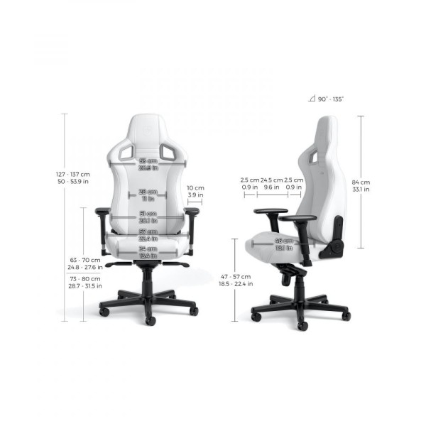 Комп'ютерне крісло для геймера Noblechairs Epic White Edition (NBL-EPC-PU-WED)