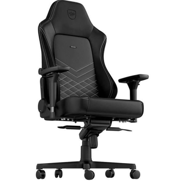 Комп'ютерне крісло для геймера Noblechairs Hero PU leather black/platinum white (NBL-HRO-PU-BPW)
