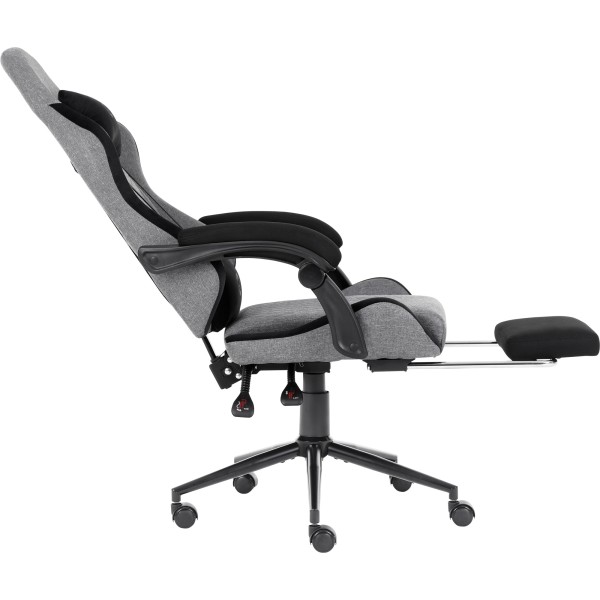 Комп'ютерне крісло для геймера GT Racer X-2324 Fabric Gray/Black Suede