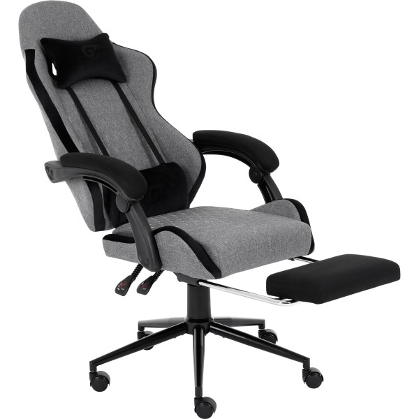 Комп'ютерне крісло для геймера GT Racer X-2324 Fabric Gray/Black Suede