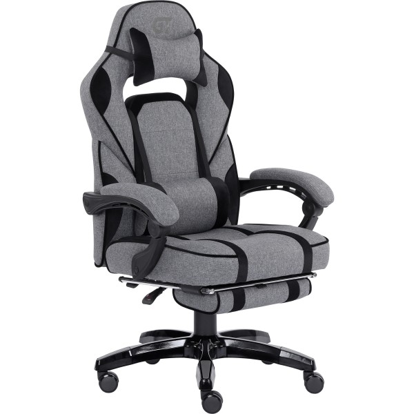 комп'ютерне крісло для геймера GT Racer X-2749-1 Fabric Gray\Black Suede