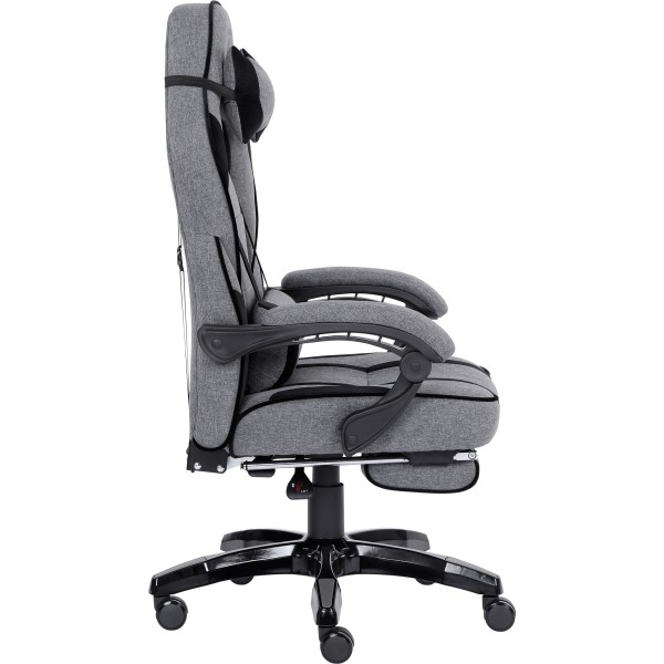 комп'ютерне крісло для геймера GT Racer X-2749-1 Fabric Gray\Black Suede