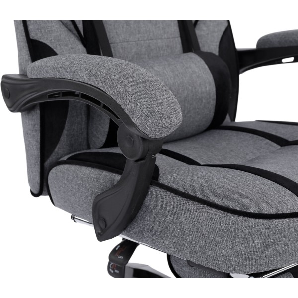 комп'ютерне крісло для геймера GT Racer X-2749-1 Fabric Gray\Black Suede