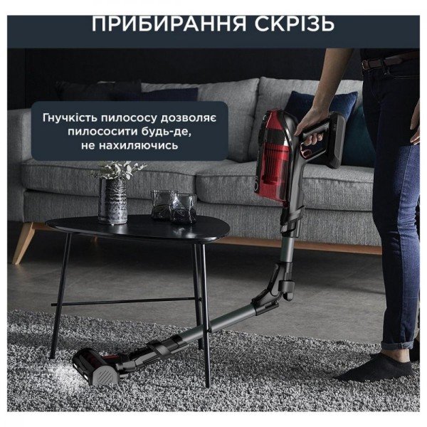 Вертикальний + ручний пилосос (2в1) Rowenta X-Force Flex 12.60 Animal Care Red RH98A9WO