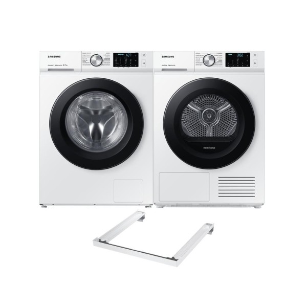 Комплект пральної та сушильної машини Samsung Bespoke 11 SpaceMax Ecobubble 9 AI Control F-1A04BA245SSW