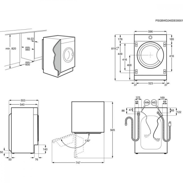 Прально-сушильна машина автоматична Electrolux EW7WN368SPI
