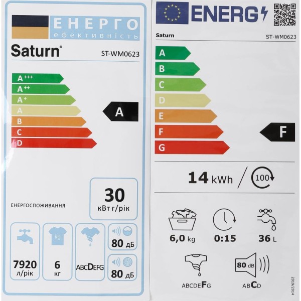 Пральна машина напівавтомат Saturn ST-WM0623 White